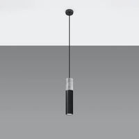 Hanglamp Tube Beton 1 – Zwart & Beton & Staal