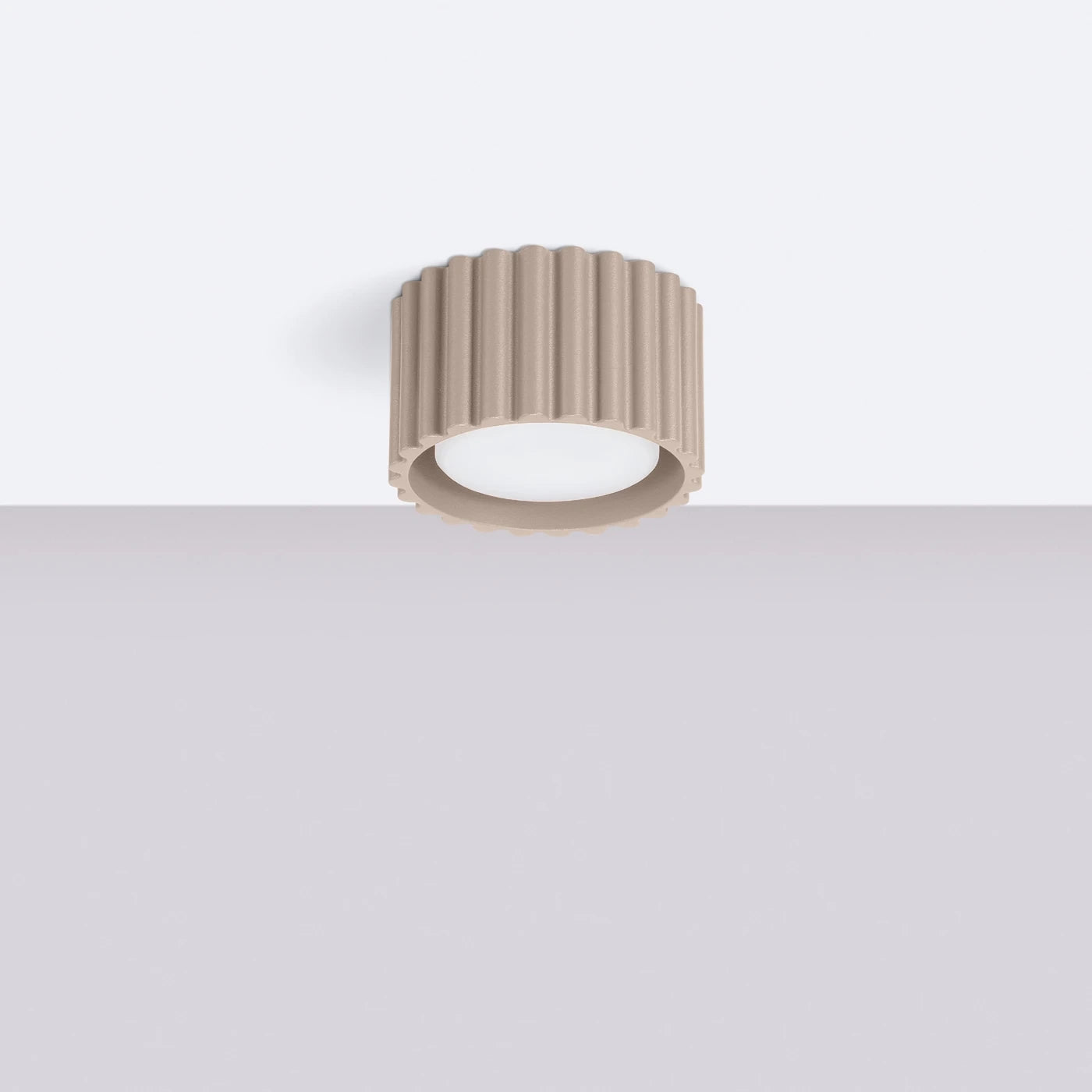 Deckenstrahler Japandi Single-XS – Taupe & Aluminium