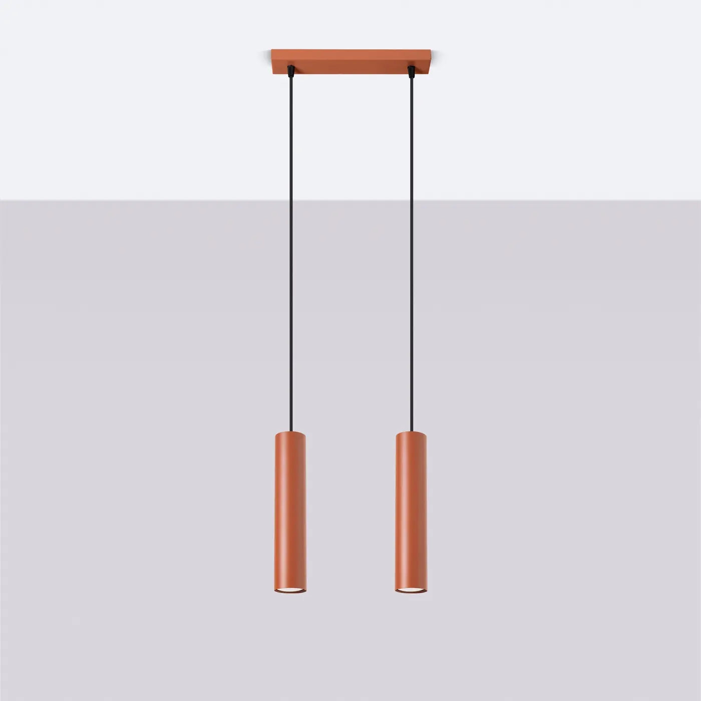 Hanglamp Tube 2 – Okerrood & Staal