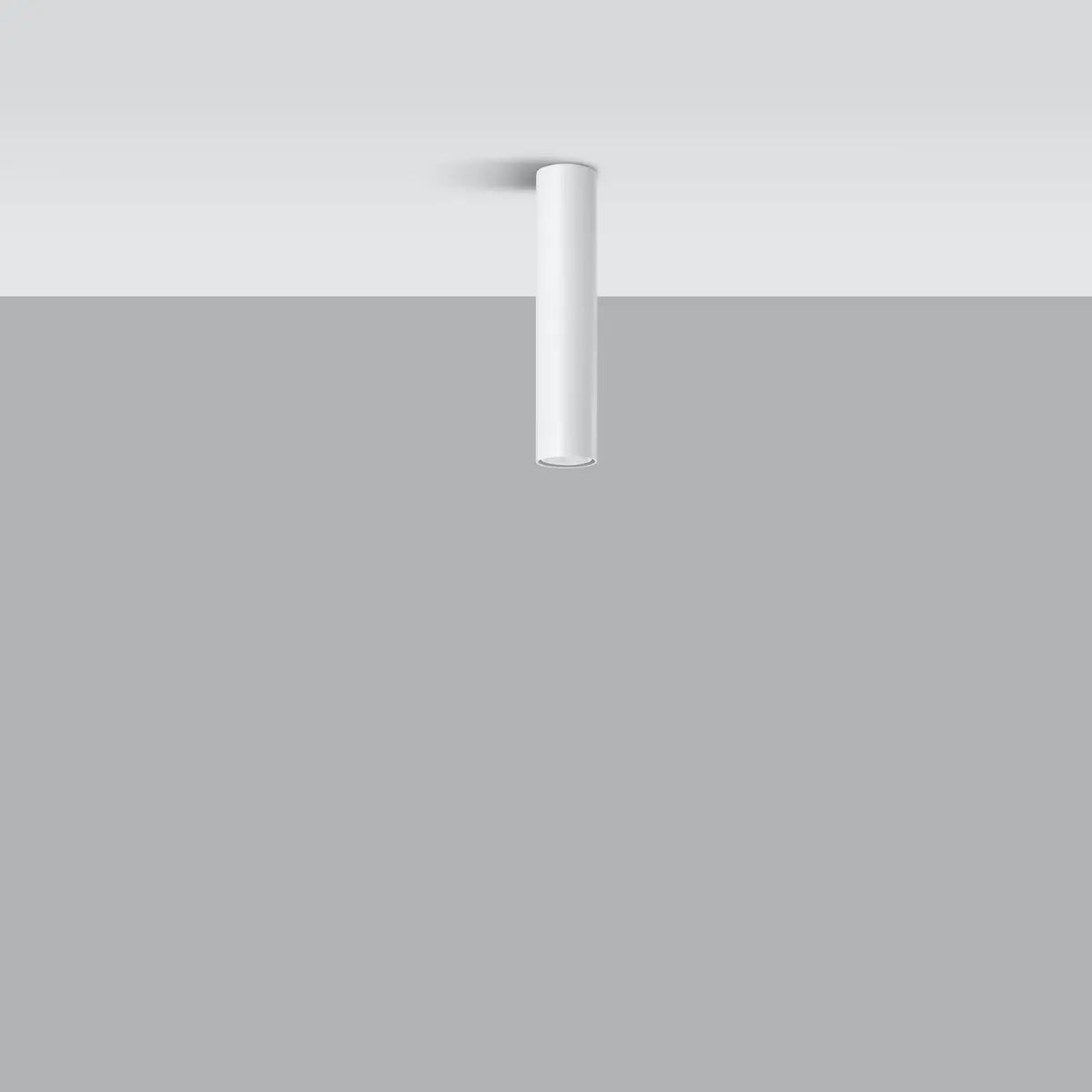 Plafondlamp Tube 30 – Wit & Staal