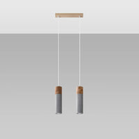 Hanglamp Tube Beton Wood 2 – Grijs Beton & Hout