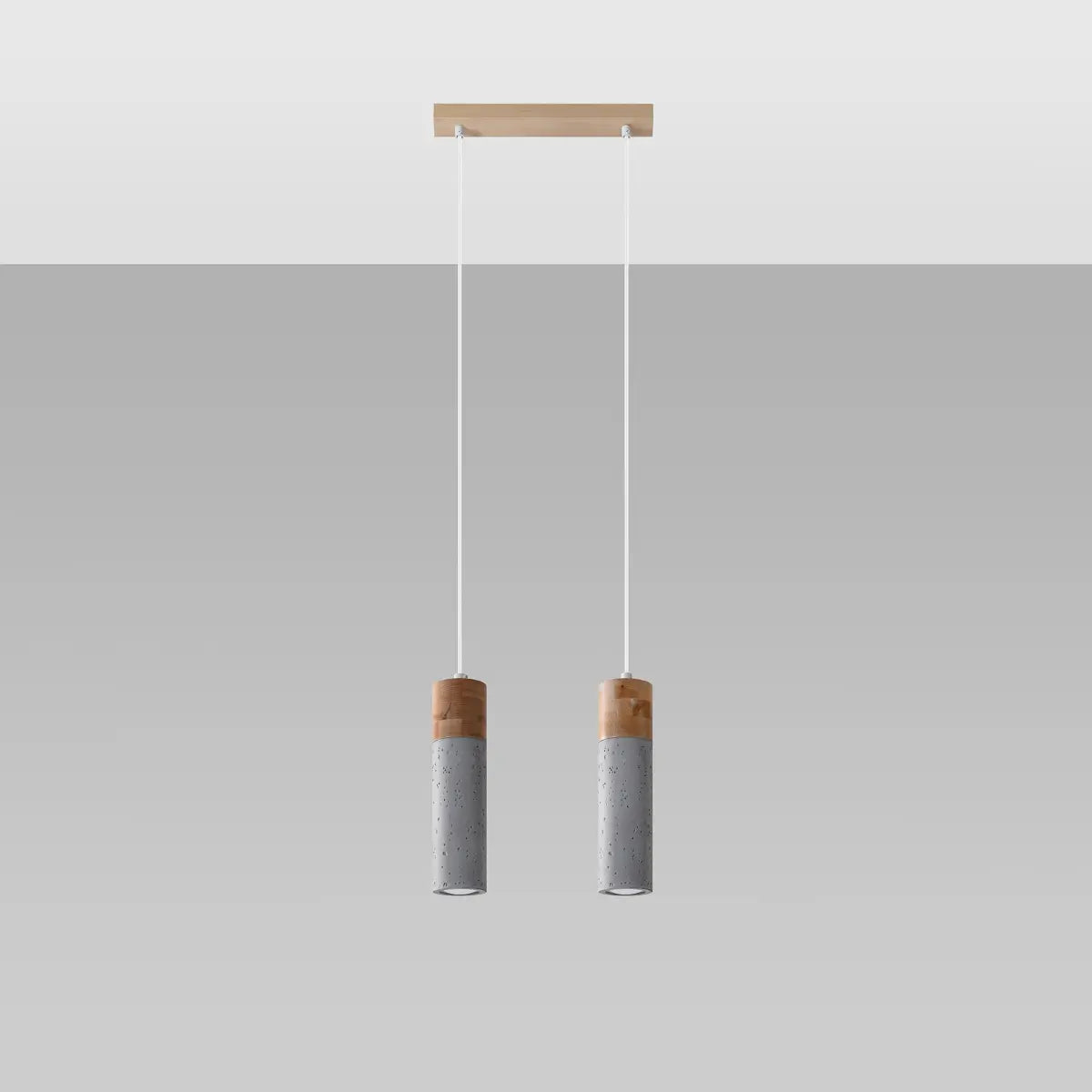 Hanglamp Tube Beton Wood 2 – Grijs Beton & Hout