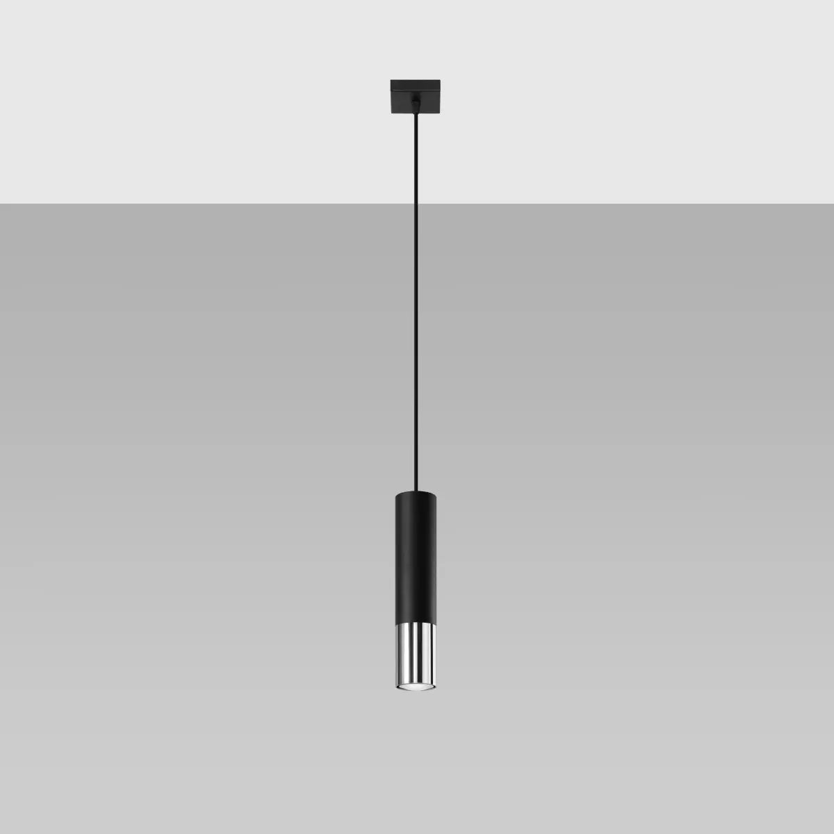 Hanglamp Tube 1 – Zwart & Chroom & Staal