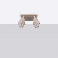 Plafondlamp Japandi 4S – Taupe & Aluminium