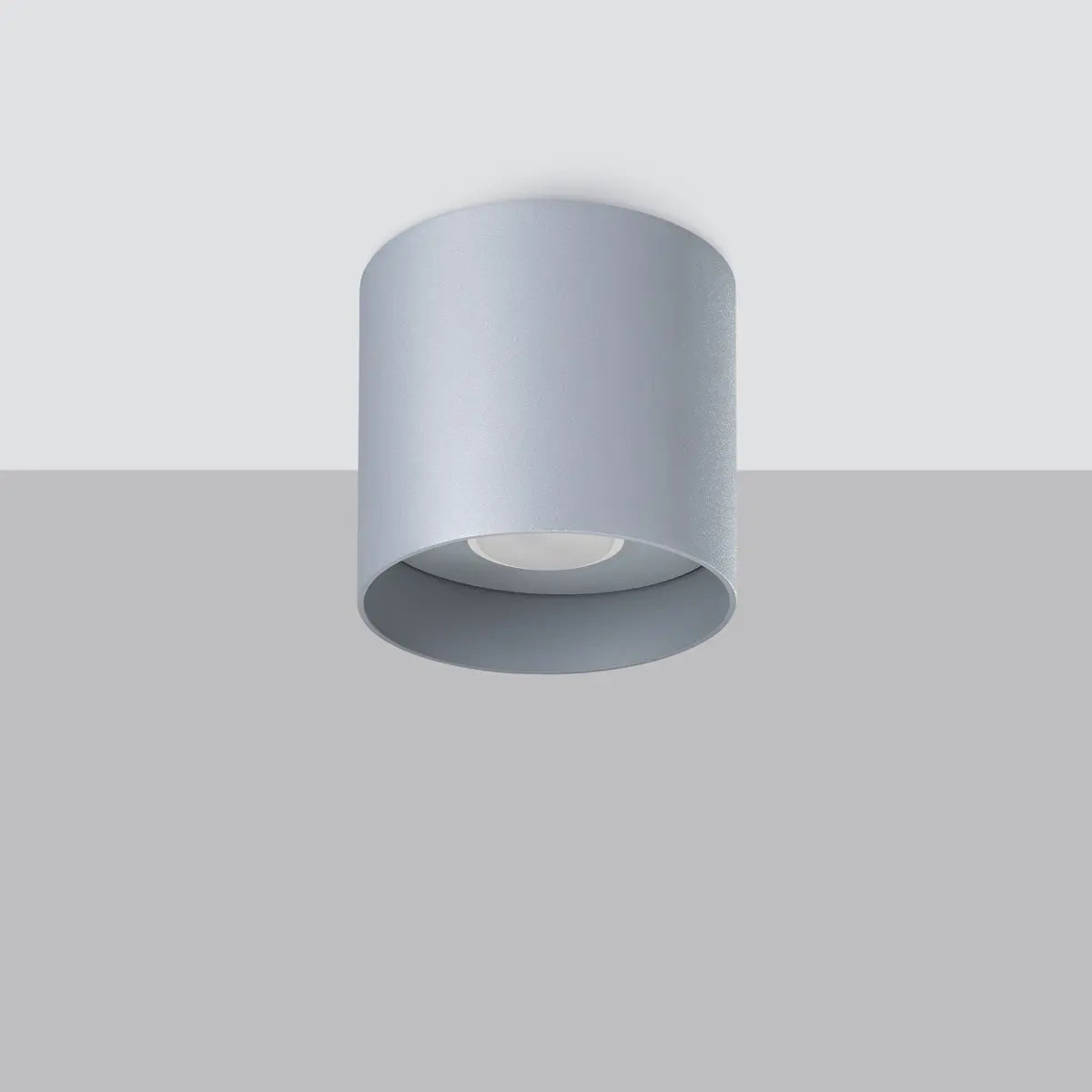 Deckenleuchte Tube Plus – Grau & Aluminium