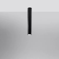 Plafondlamp Tube 40 – Zwart & Staal