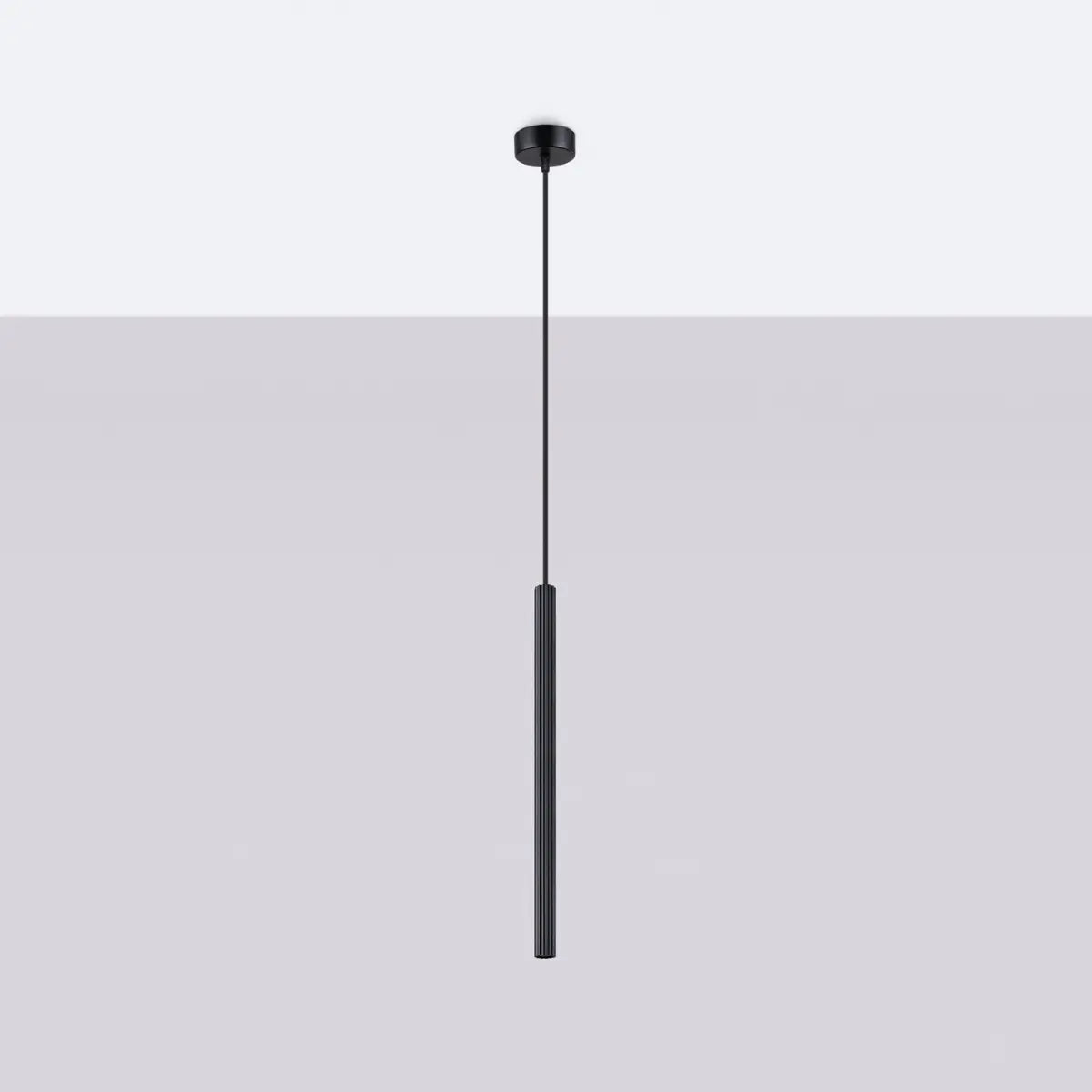 Pendelleuchte Candle 1 – Schwarz & Stahl