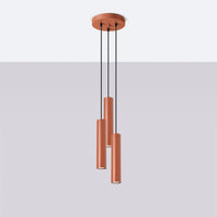 Hanglamp Tube 3P – Okerrood & Staal