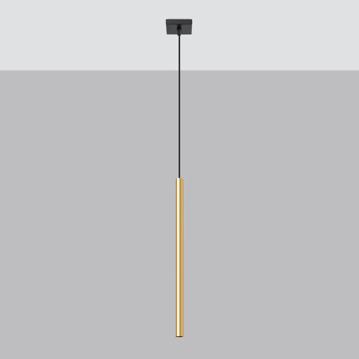 Pendelleuchte Matita 1 – Gold & Stahl