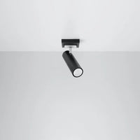 Plafondlamp Rondo Spot 1 – Zwart & Staal