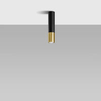Deckenleuchte Tube – Schwarz & Gold & Stahl