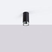 Plafondlamp Tube 2-Tone 12 – Zwart & Staal