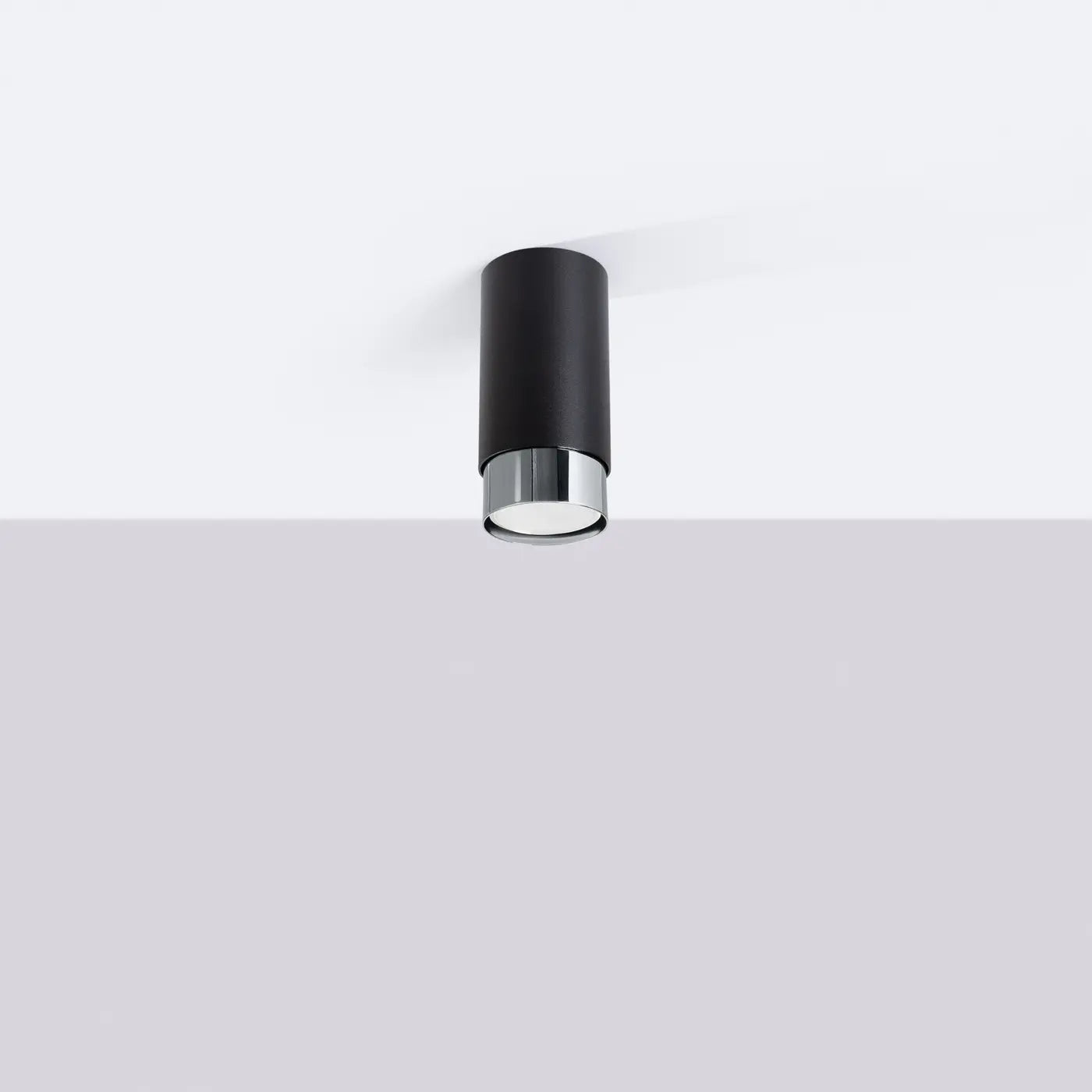 Plafondlamp Tube 2-Tone 12 – Zwart & Staal