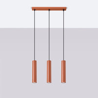 Hanglamp Tube 3 – Okerrood & Staal