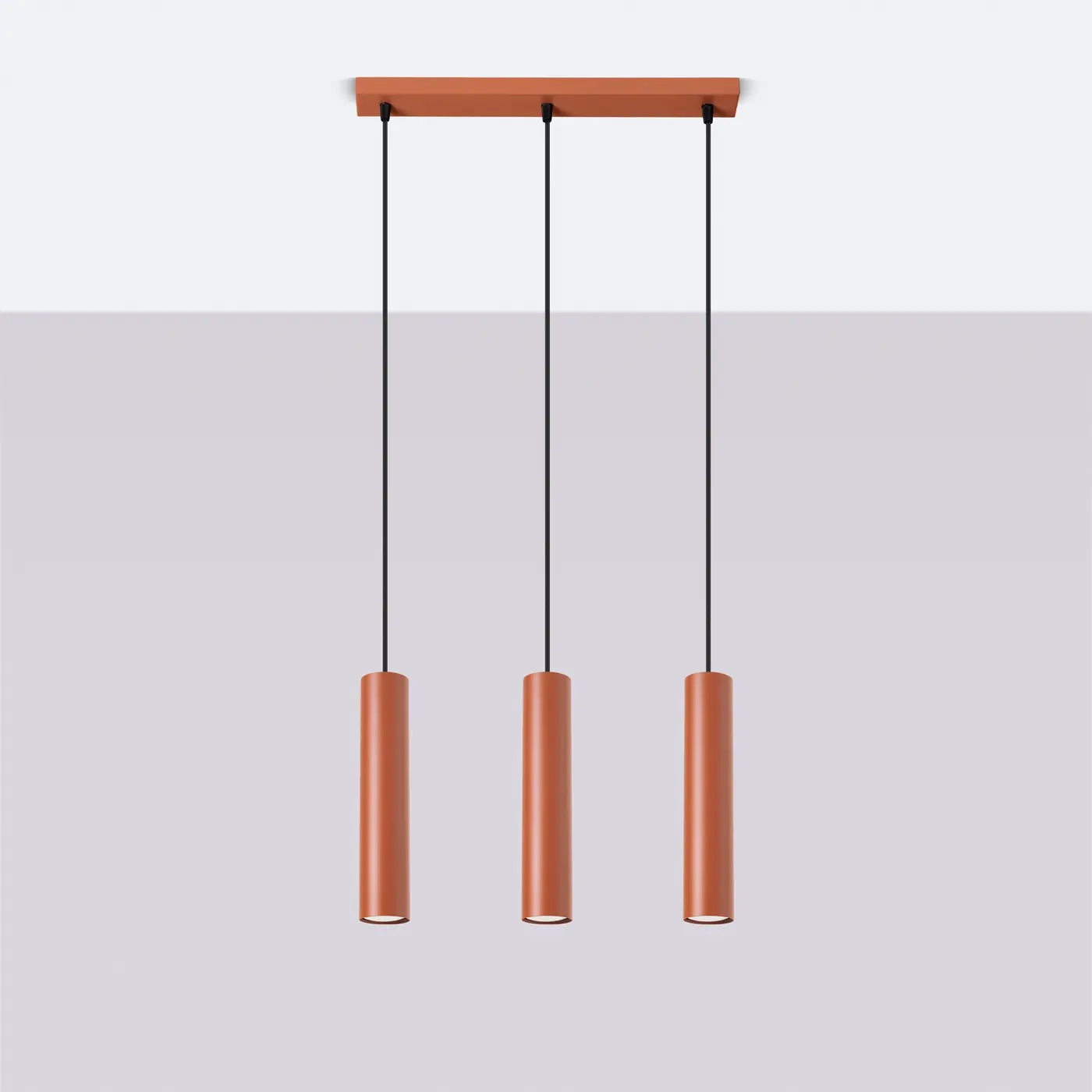 Hanglamp Tube 3 – Okerrood & Staal