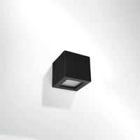 Wandlamp Square 1 – Zwart & Keramiek & Glas