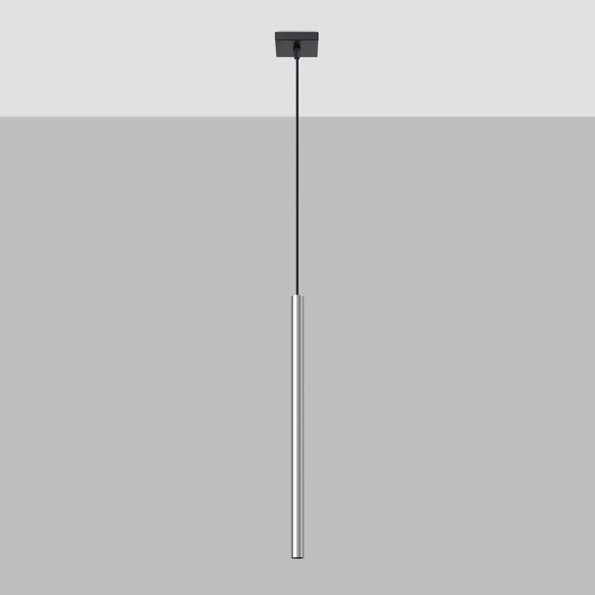 Pendelleuchte Matita 1 – Silber & Stahl