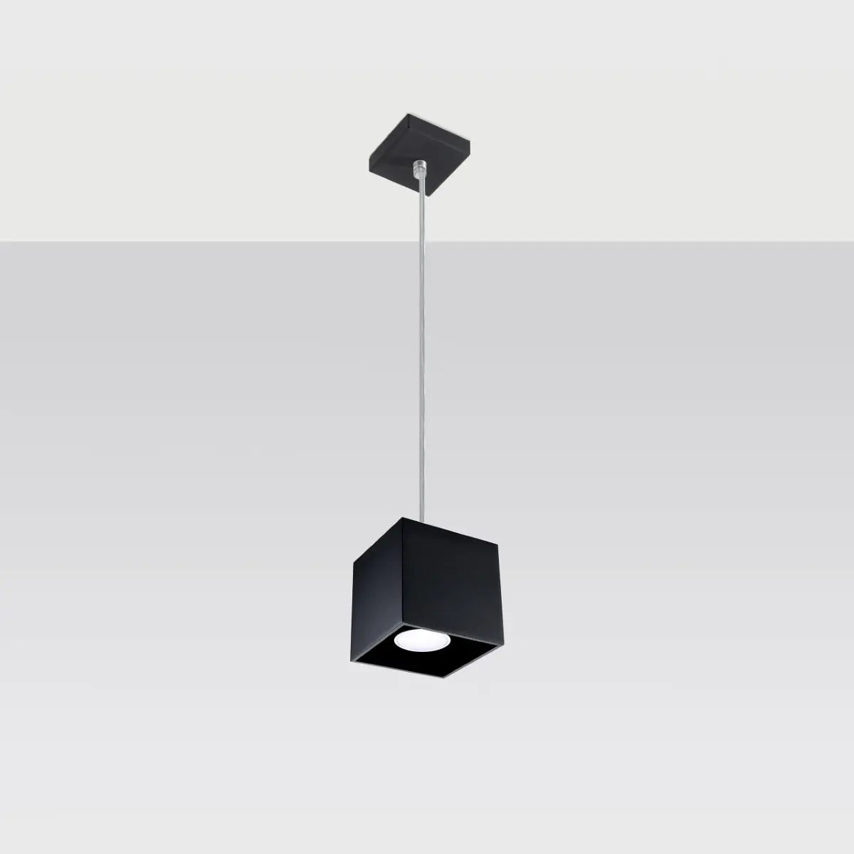 Pendelleuchte Square 1 – Schwarz & Aluminium