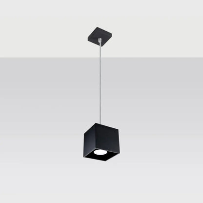 Pendelleuchte Square 1 – Schwarz & Aluminium