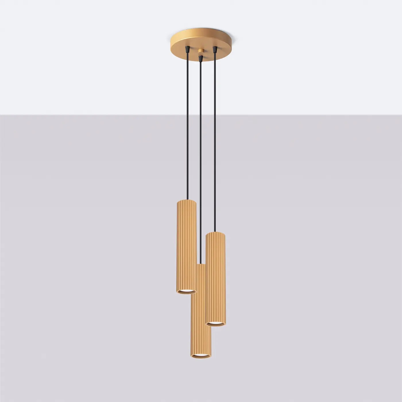 Hanglamp Japandi 3P – Goud Aluminium