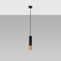 Hanglamp Tube 1 – Zwart & Goud & Staal