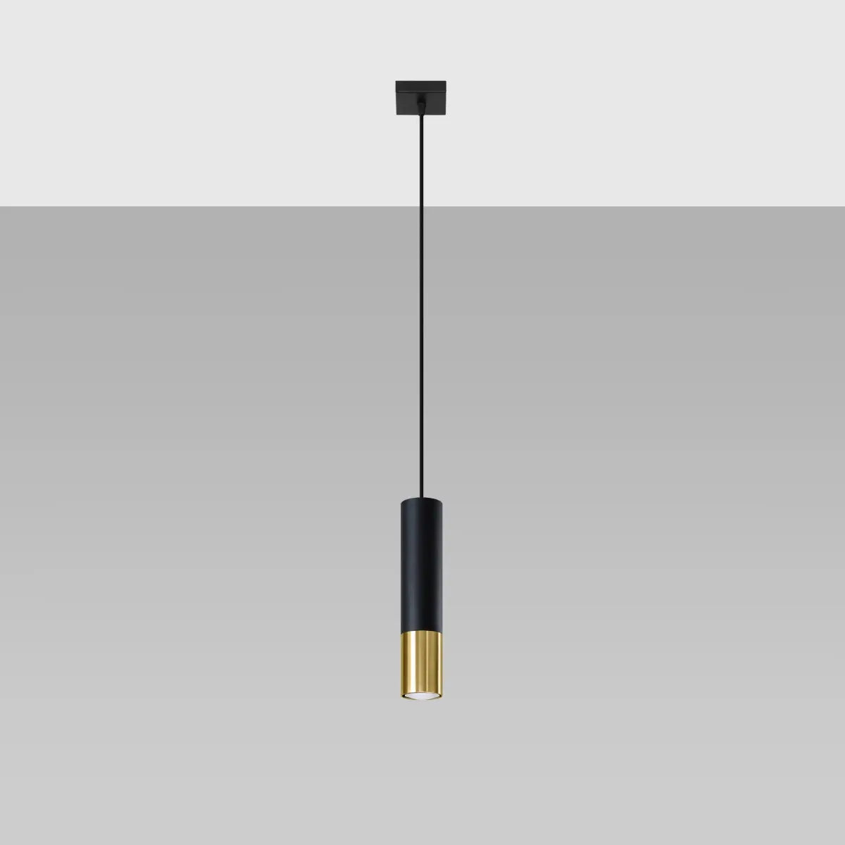 Hanglamp Tube 1 – Zwart & Goud & Staal