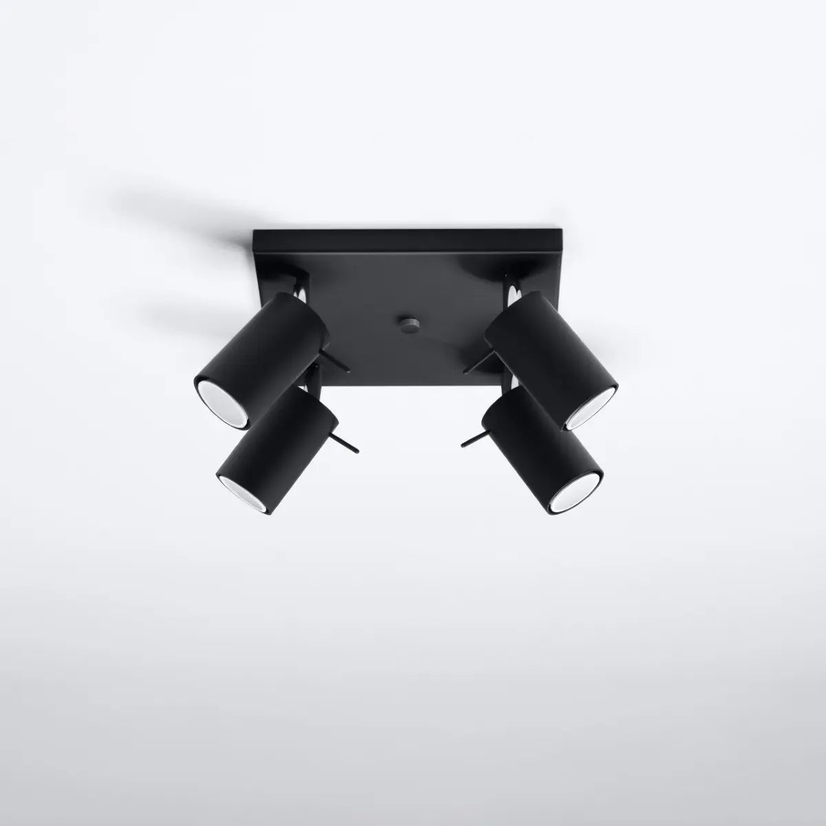Deckenstrahler Rondo 4S – Schwarz & Stahl