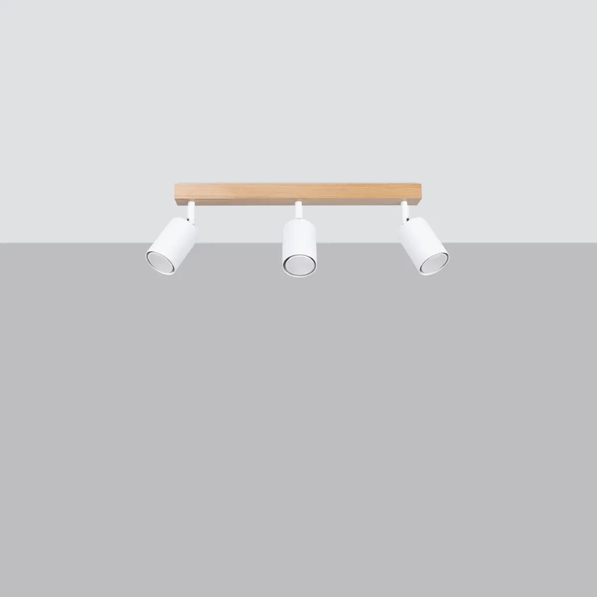 Deckenleuchte Rondo 3 – Weiß & Naturholz & Stahl