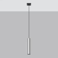 Pendelleuchte Tube 1 – Silber & Stahl