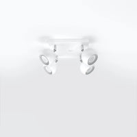 Plafondlamp Retro 4S – Wit & Staal
