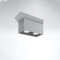 Plafondlamp Square Box – Grijs & Aluminium