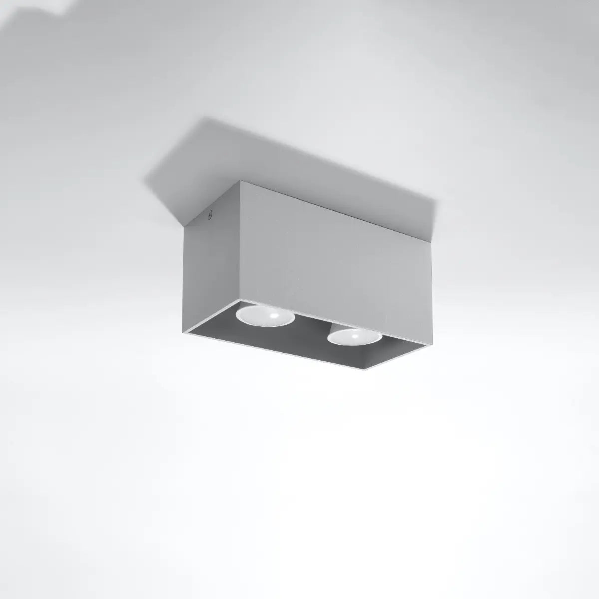 Plafondlamp Square Box – Grijs & Aluminium