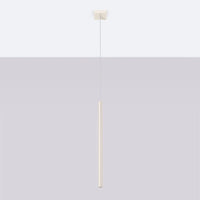 Pendelleuchte Matita 1 – Beige & Stahl