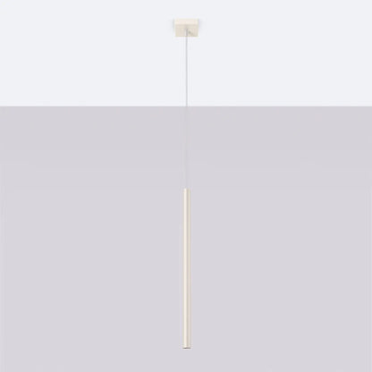 Pendelleuchte Matita 1 – Beige & Stahl