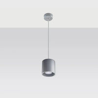 Pendelleuchte Rondo 1 – Grau & Aluminium