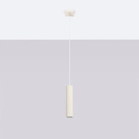Pendelleuchte Japandi 1 – Beige & Aluminium