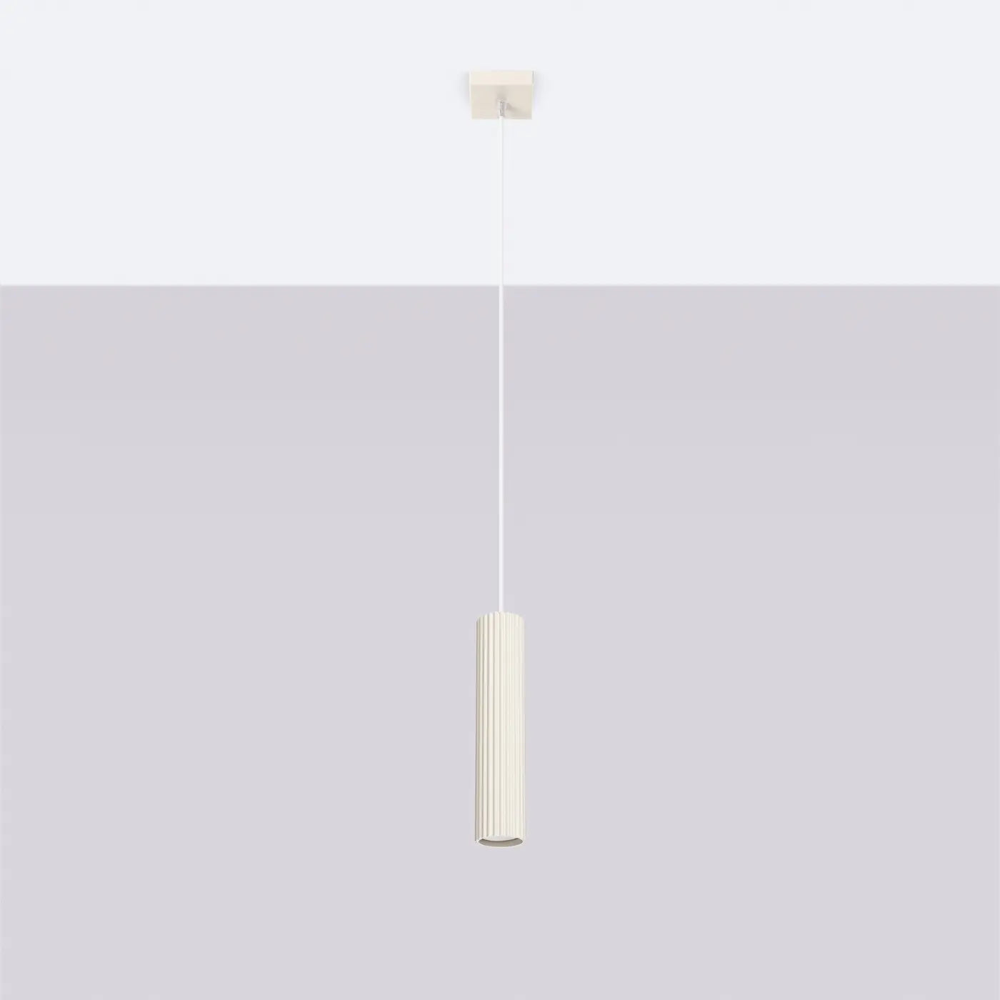Pendelleuchte Japandi 1 – Beige & Aluminium