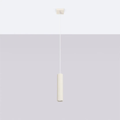Pendelleuchte Japandi 1 – Beige & Aluminium