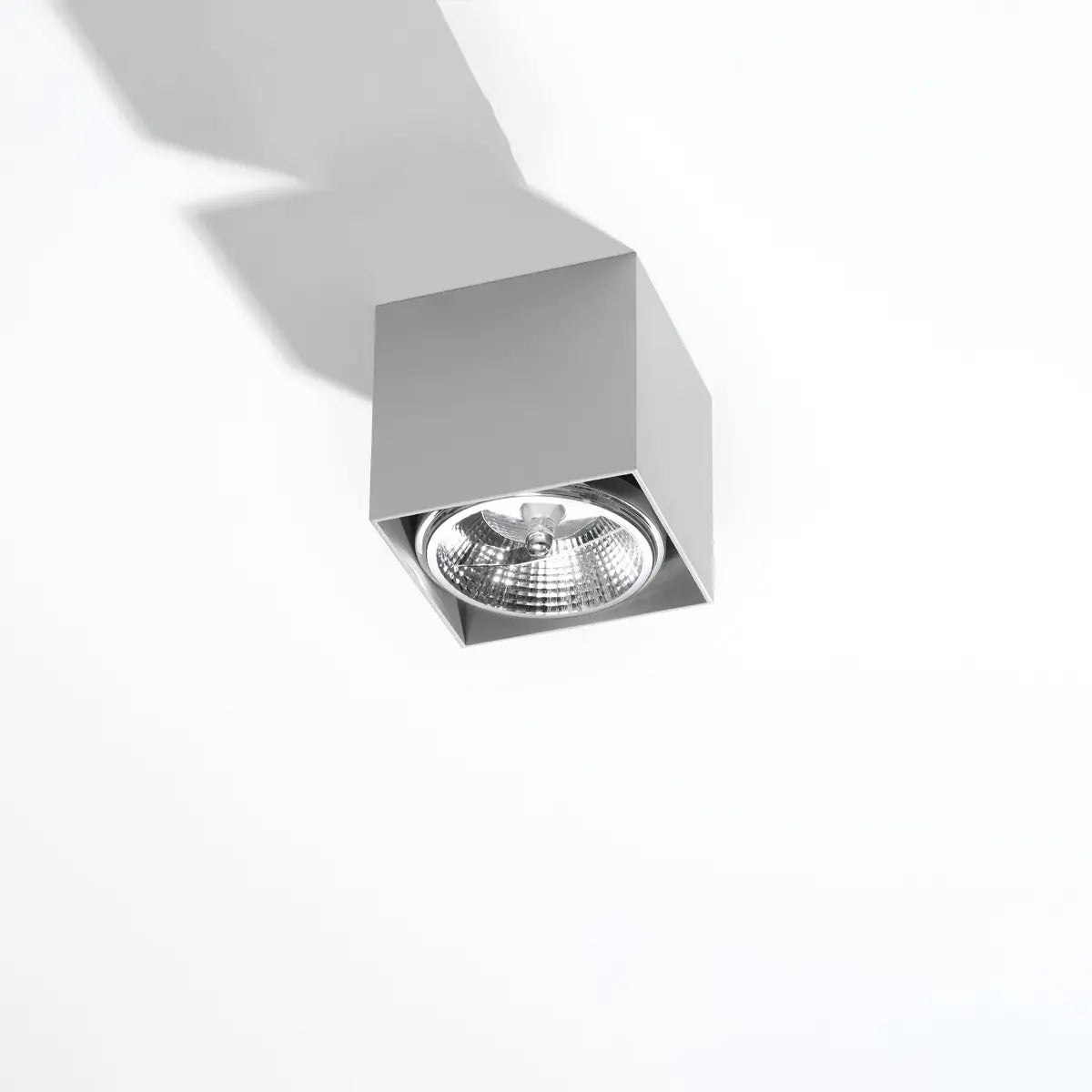 Plafondlamp Square Flash – Grijs & Aluminium
