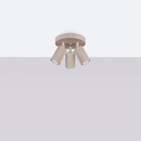 Deckenleuchte Japandi 3P – Taupe & Aluminium