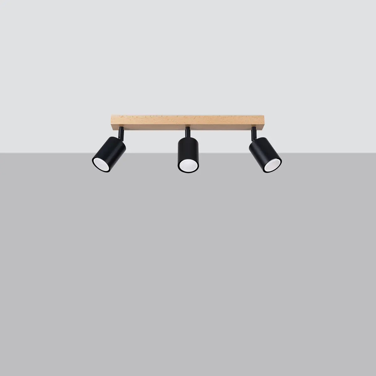 Deckenleuchte Rondo 3 – Schwarz & Stahl & Holz