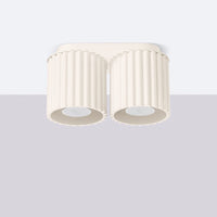 Deckenstrahler Japandi Double – Beige & Aluminium