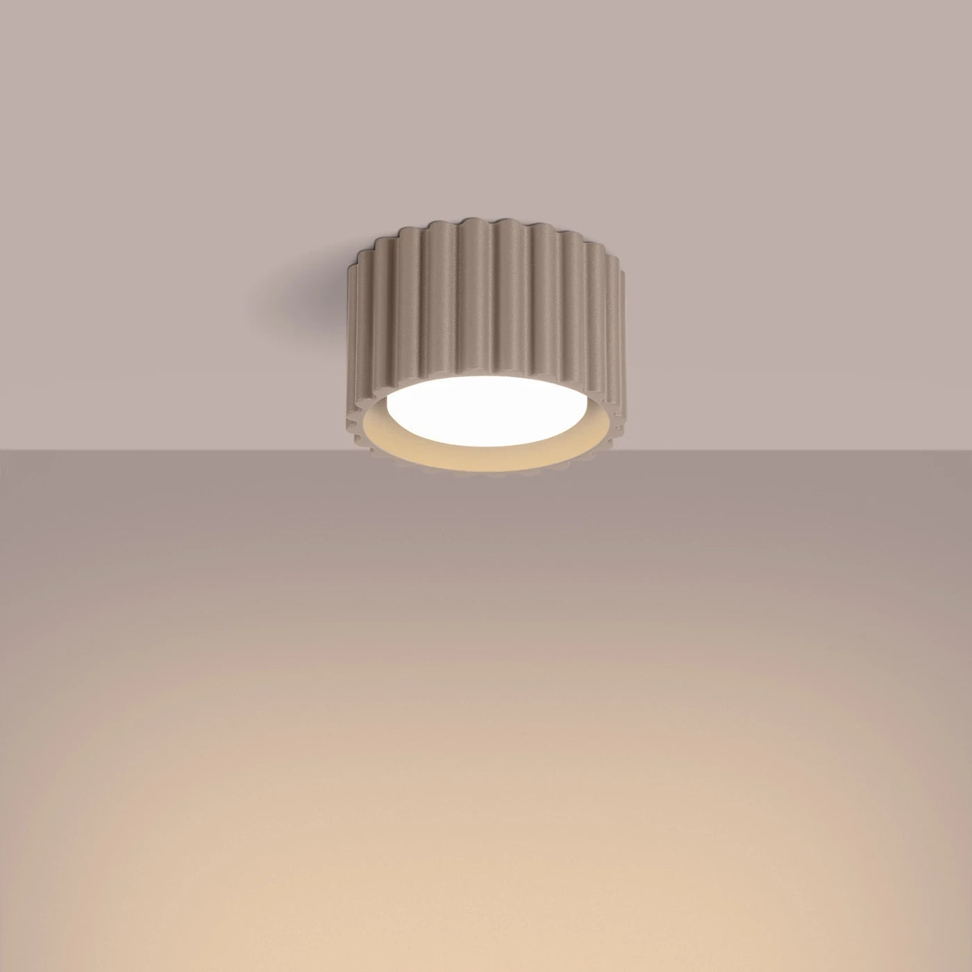 Deckenstrahler Japandi Single-XS – Taupe & Aluminium