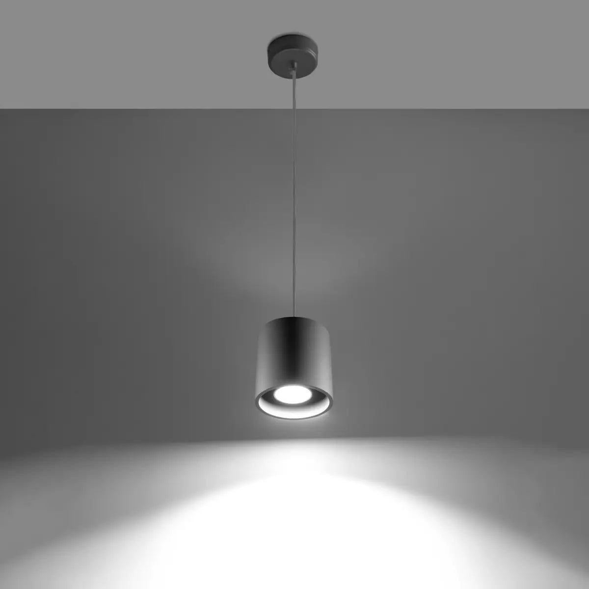 Pendelleuchte Rondo 1 – Grau & Aluminium