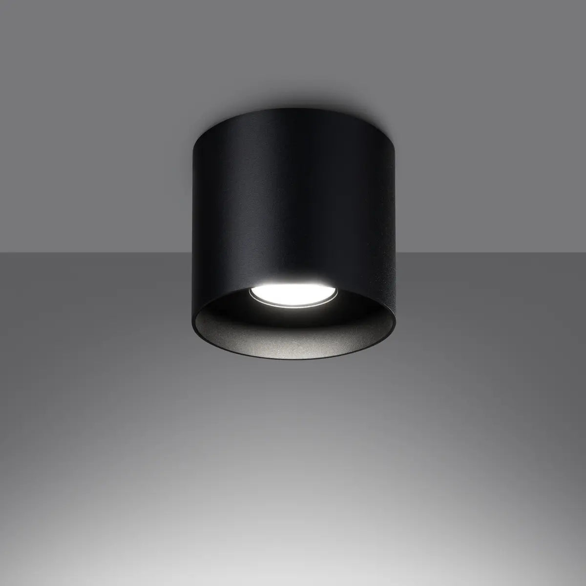 Plafondlamp Tube Plus – Zwart & Aluminium