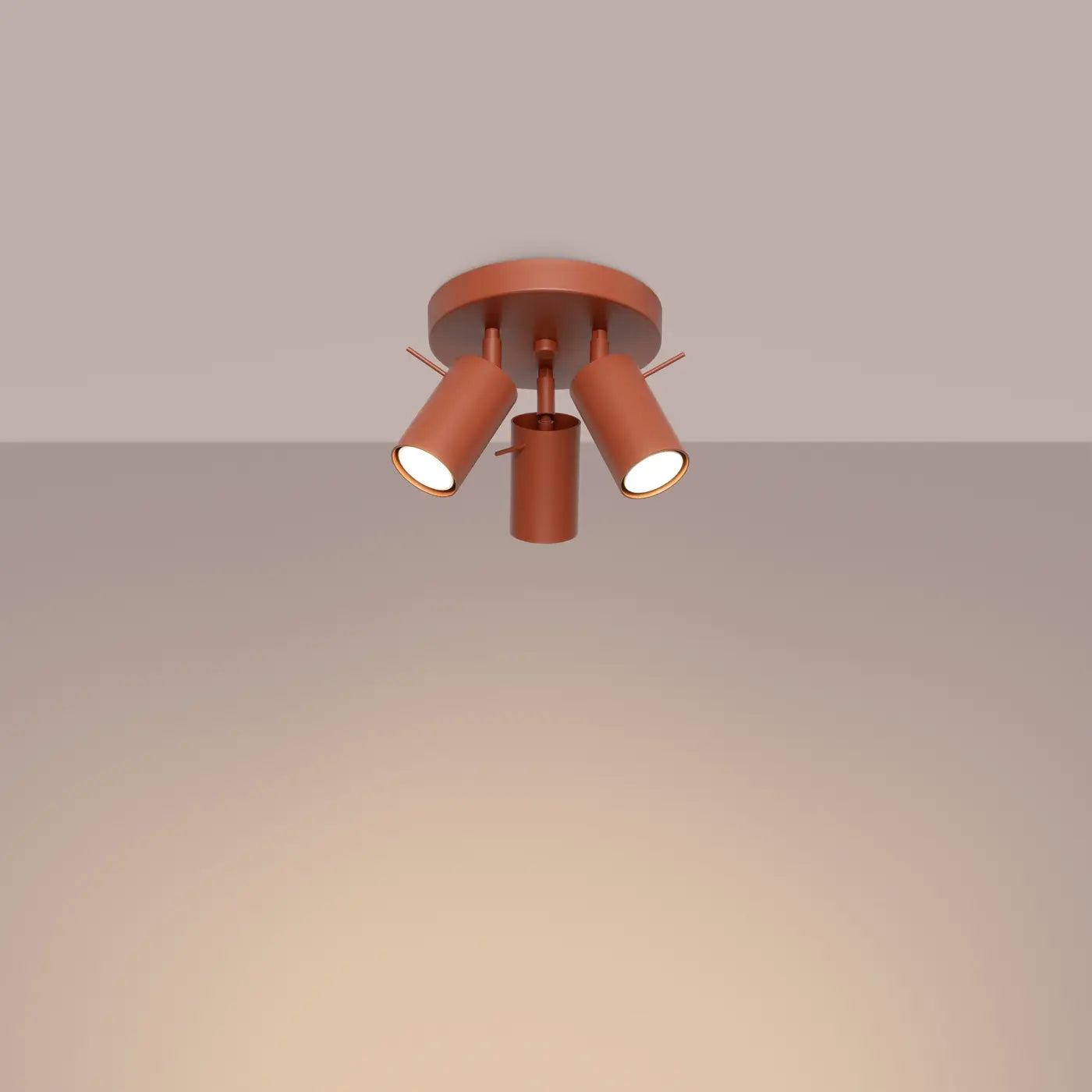 Plafondlamp Rondo 3R – Okerrood & Staal