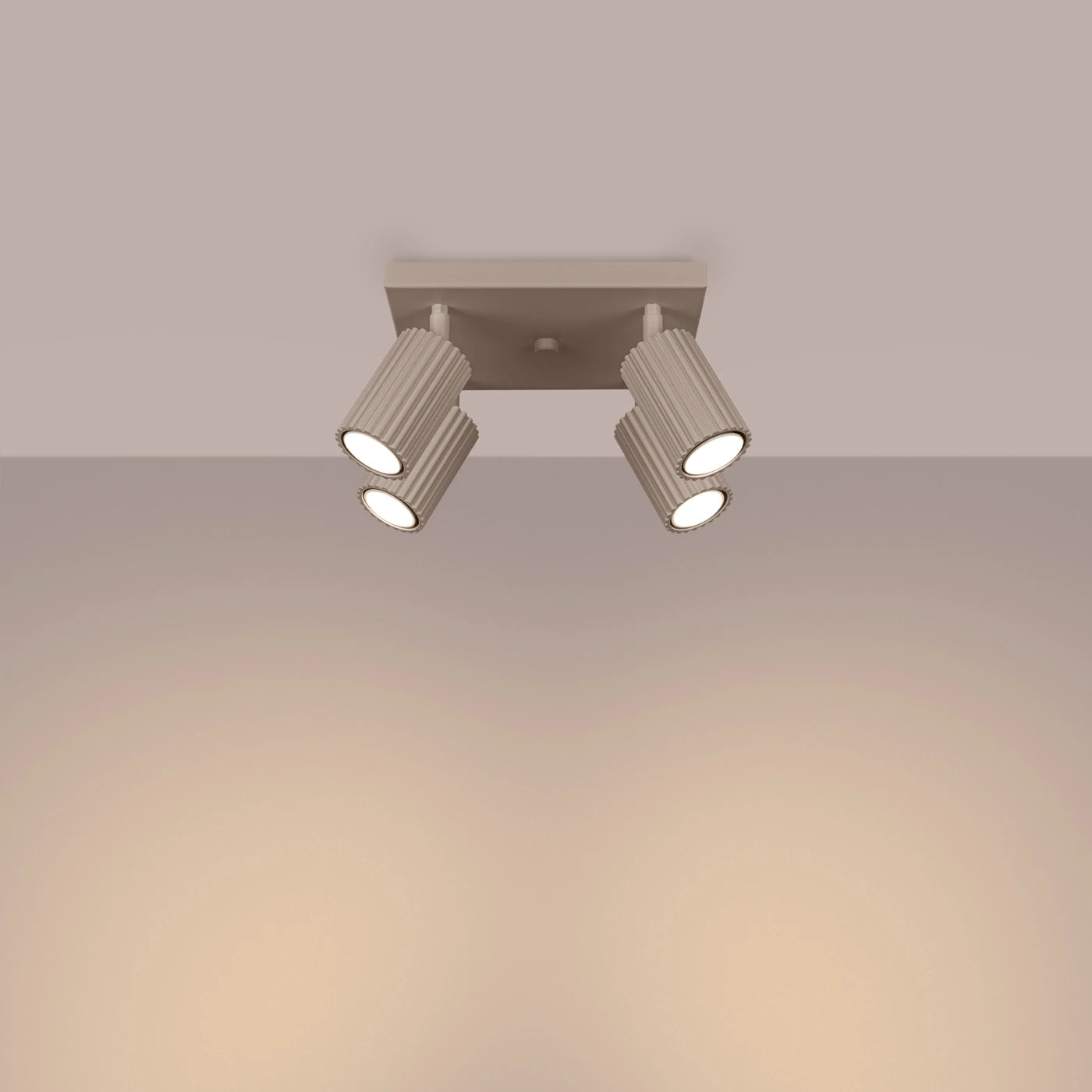 Plafondlamp Japandi 4S – Taupe & Aluminium