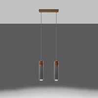 Hanglamp Tube Beton Wood 2 – Grijs Beton & Hout