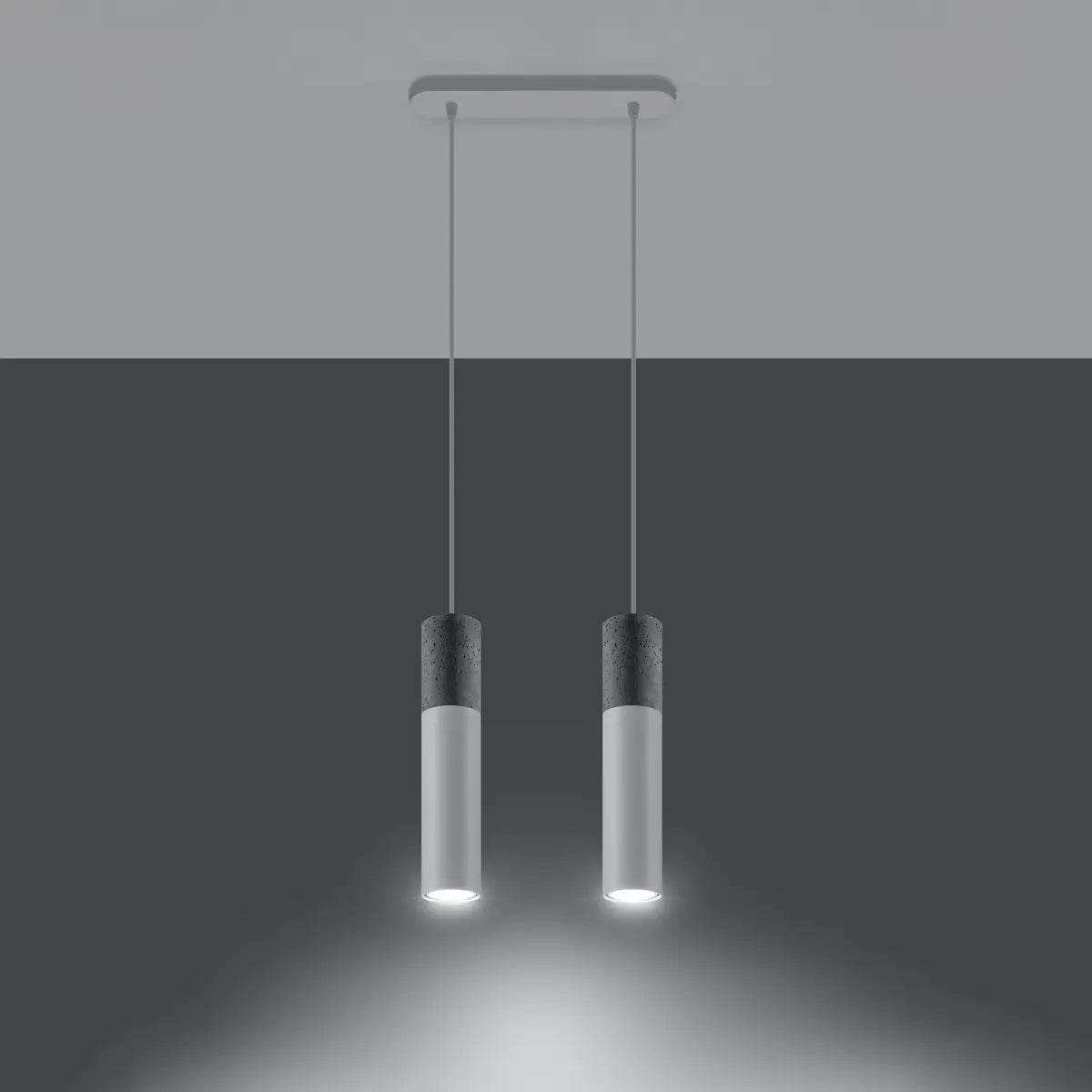 Hanglamp Tube Beton – Wit & Grijs Beton