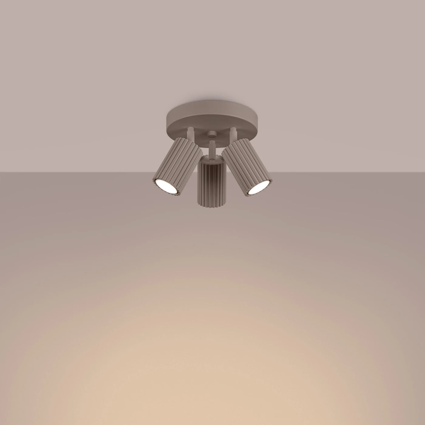 Plafondlamp Japandi 3P – Taupe & Aluminium